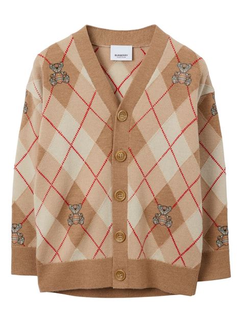 burberry thomas bear argyle print cardigan|Burberry Kids Thomas Bear argyle.